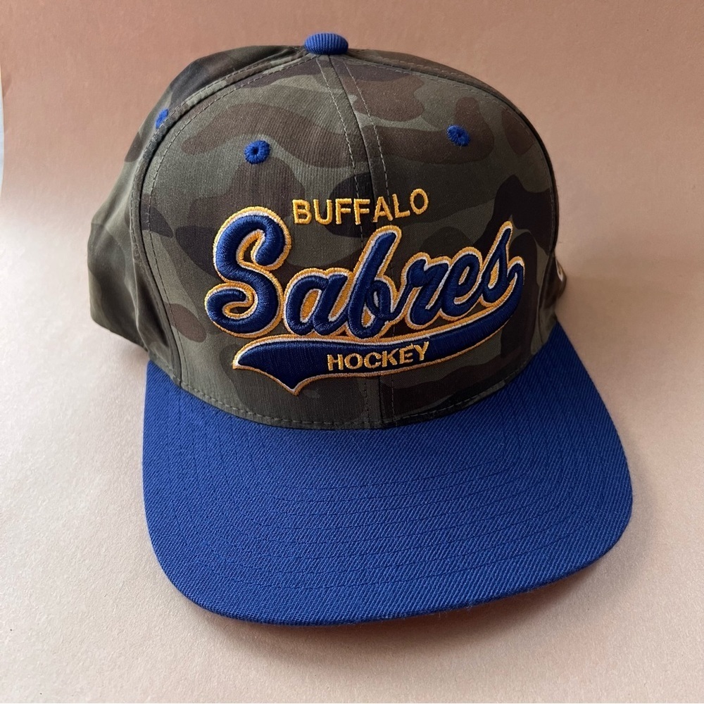 Mitchell & Ness Buffalo Sabres Camo Snapback Hat NHL Vintage Style Cap